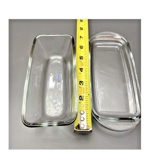 Glass Butter Dish s/Lid Clear glass Durable Multi Purpose 7.5 X 3 Inches EUC - Picture 4 of 6